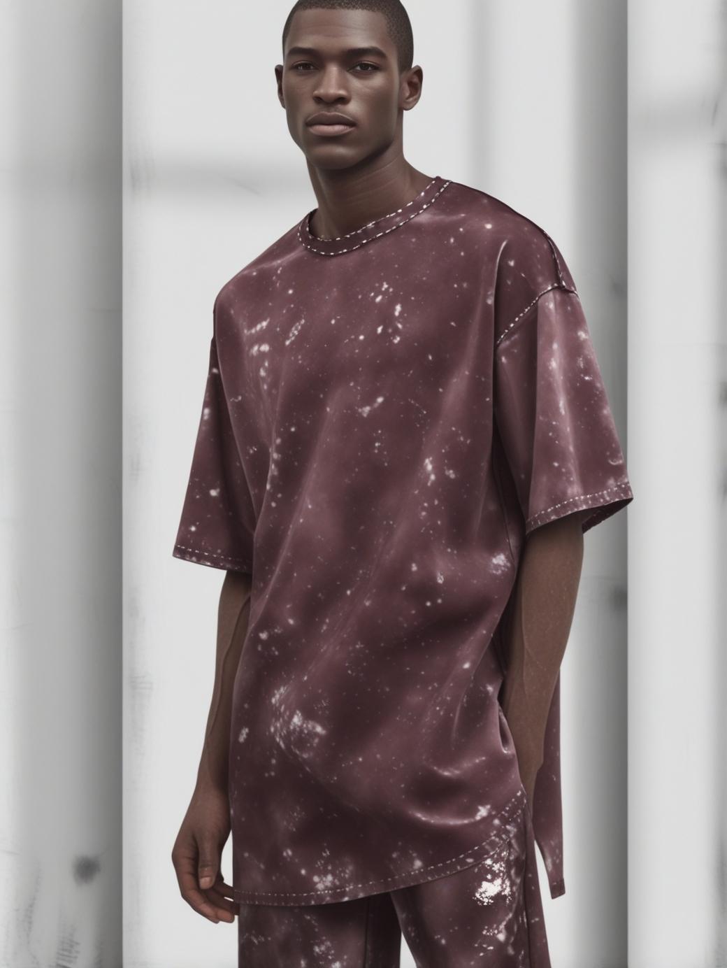 Unisex Acid Washed Oversized Tee - Maroon