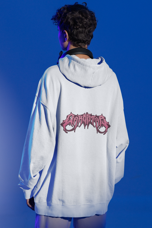 White Collapse Oversized Hoodie